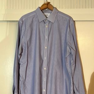 Blue Bengal Stripe Dress Shirt with French Cuffs